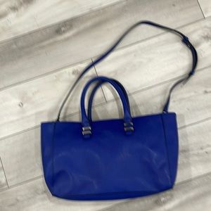 Banana Republic royal blue bag with silver trim.